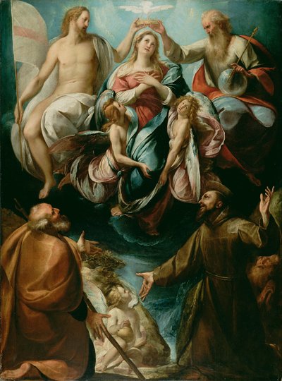 Coronation of the Virgin with Saints Joseph and Francis of Assisi by Giulio Cesare Procaccini